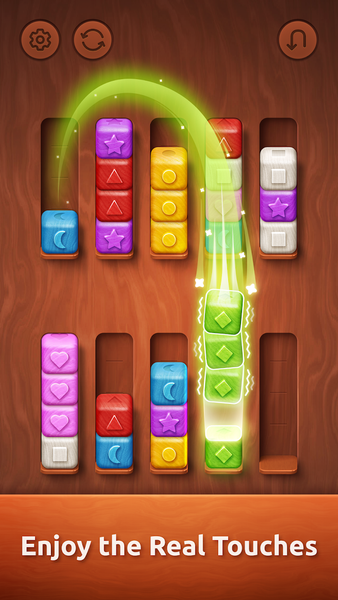 Colorwood Sort Puzzle Game - Gameplay image of android game