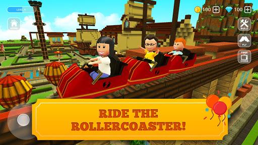 Roller Coaster Craft: Blocky Building & RCT Games - Gameplay image of android game