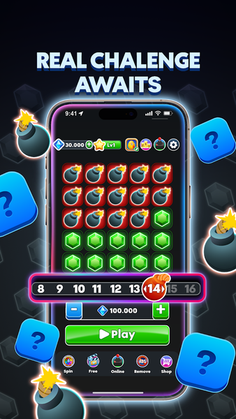 Mines Game - Play & Win x1000 - Gameplay image of android game