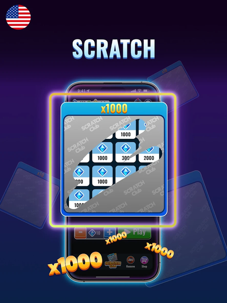 Scratch Cards - Win x۱۰۰۰ - عکس بازی موبایلی اندروید