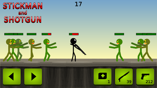 Stickman and Shotgun - Gameplay image of android game