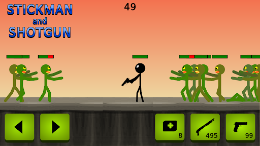 Stickman and Shotgun - Gameplay image of android game