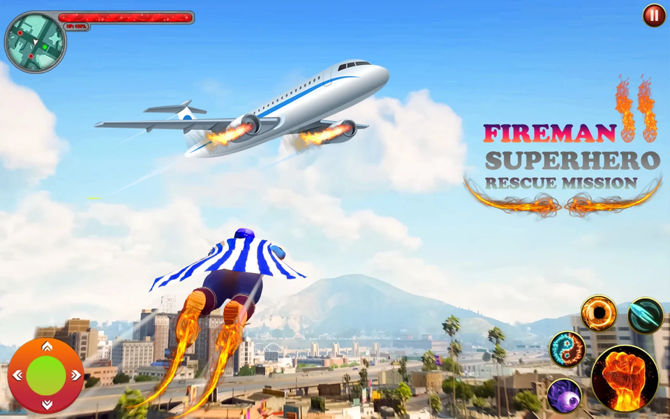 Super Fire Flying Hero Games - Gameplay image of android game