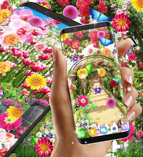 Flower garden live wallpaper - Image screenshot of android app