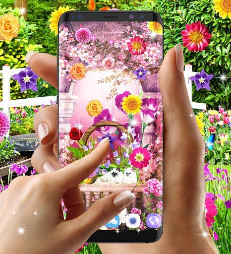 Flower garden live wallpaper - Image screenshot of android app