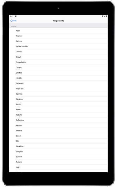 Ringtone iOS - عکس برنامه موبایلی اندروید