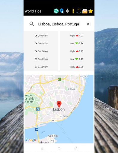 high & low tide chart & table - Image screenshot of android app