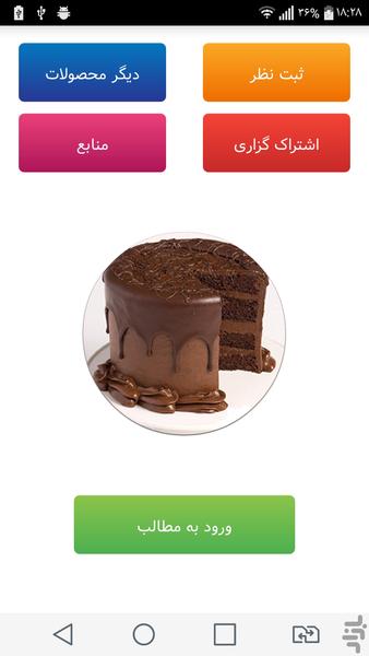 انواع کیک و شیرینی - عکس برنامه موبایلی اندروید