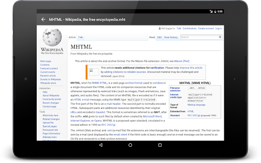 MHT/MHTML Reader - عکس برنامه موبایلی اندروید