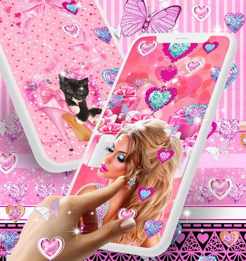 Girly pink live wallpapers - Image screenshot of android app