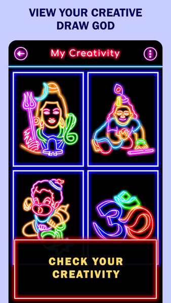 Learn To Draw Glow Gods - Gameplay image of android game