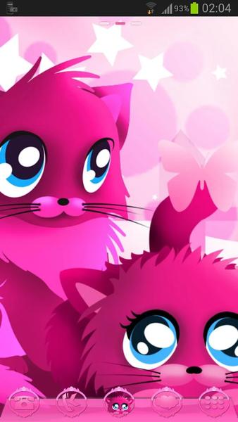 Pink cats theme 4 Go Launcher - Image screenshot of android app