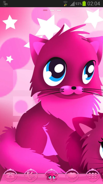 Pink cats theme 4 Go Launcher - Image screenshot of android app