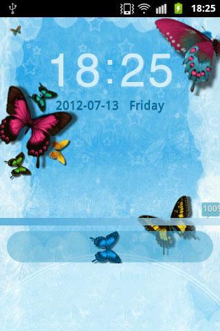 Theme Blue Butterfly GO Locker - عکس برنامه موبایلی اندروید