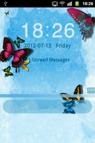 Theme Blue Butterfly GO Locker - عکس برنامه موبایلی اندروید