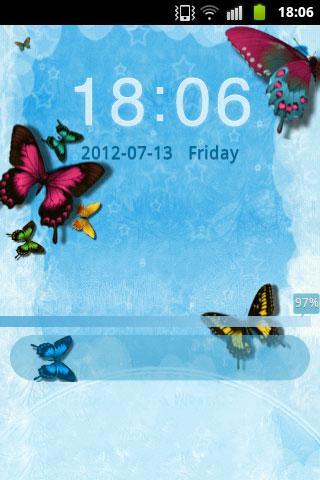 Theme Blue Butterfly GO Locker - عکس برنامه موبایلی اندروید