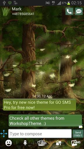 Forest Theme GO SMS Pro - Image screenshot of android app
