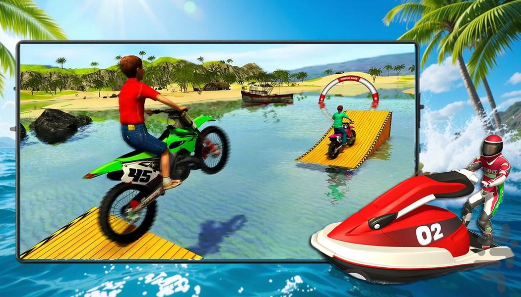 موتور بازی روی آب | بازی موتور - Gameplay image of android game