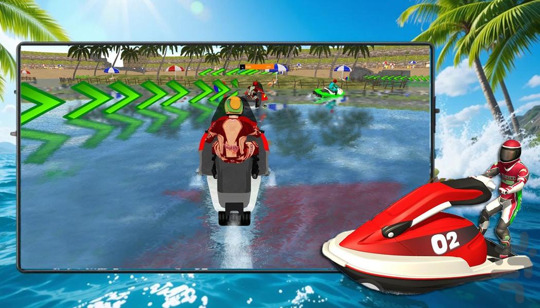 موتور بازی روی آب | بازی موتور - Gameplay image of android game