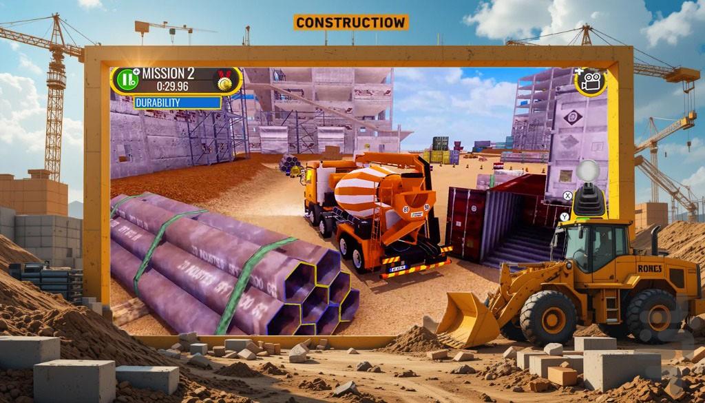 بازی بولدوزر سواری | ماشین سنگین - Gameplay image of android game