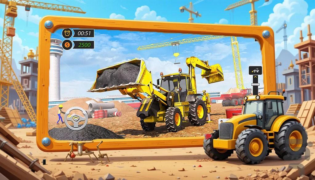 بازی بولدوزر |  کامیون سواری - Gameplay image of android game