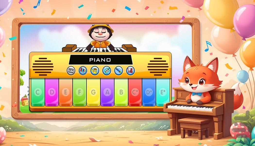 بازی پیانوی کودکانه - Gameplay image of android game