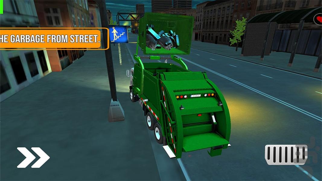 بازی کامیون جا به جایی زباله - Gameplay image of android game