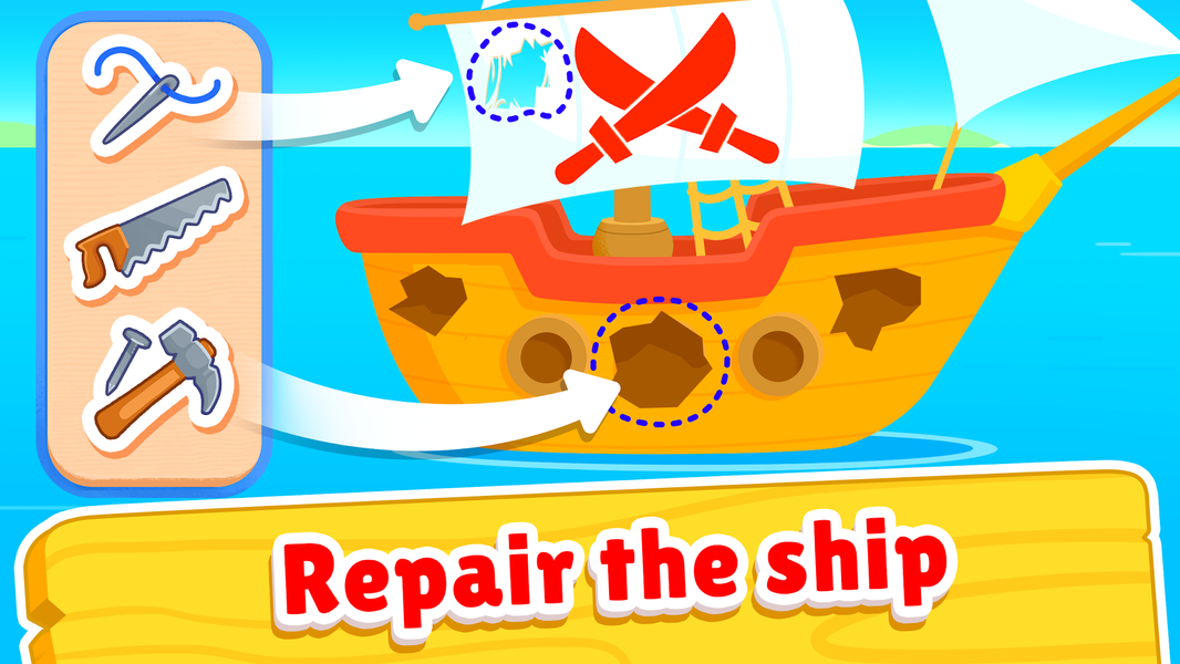 Pirate ship. Awesome sea games - Gameplay image of android game