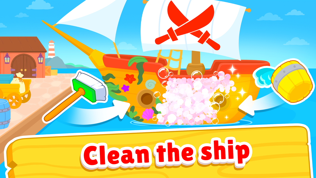 Pirate ship. Awesome sea games - Gameplay image of android game