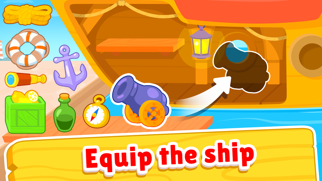 Pirate ship. Awesome sea games - Gameplay image of android game