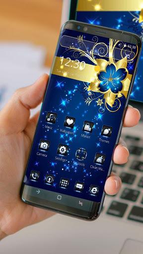 Golden Blue Flower Deluxe Gold - عکس برنامه موبایلی اندروید