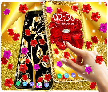 Gold rose live wallpaper - عکس برنامه موبایلی اندروید