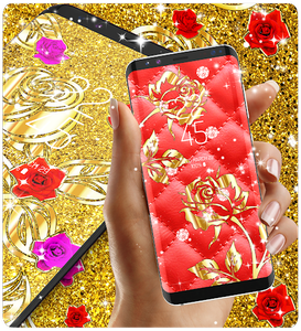 Gold rose live wallpaper - عکس برنامه موبایلی اندروید