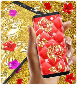 Gold rose live wallpaper - Image screenshot of android app