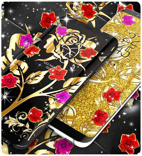 Gold rose live wallpaper - عکس برنامه موبایلی اندروید