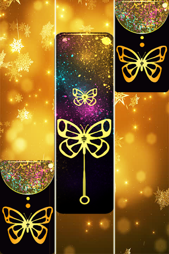 Gold Glitter ButterFly Piano Tiles 2018 - Gameplay image of android game