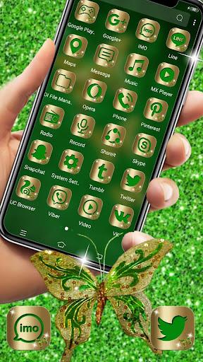 Golden Butterfly Glitter Theme - Image screenshot of android app