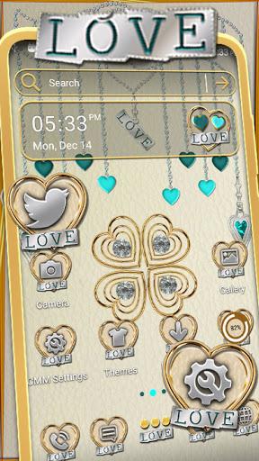 Golden Heart Love Theme - Image screenshot of android app