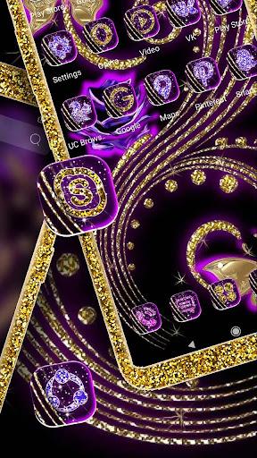 Golden Purple Butterfly Theme - عکس برنامه موبایلی اندروید