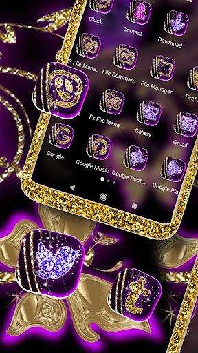 Golden Purple Butterfly Theme - Image screenshot of android app