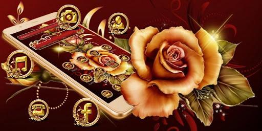 Golden Red Luxury Rose Theme - Image screenshot of android app