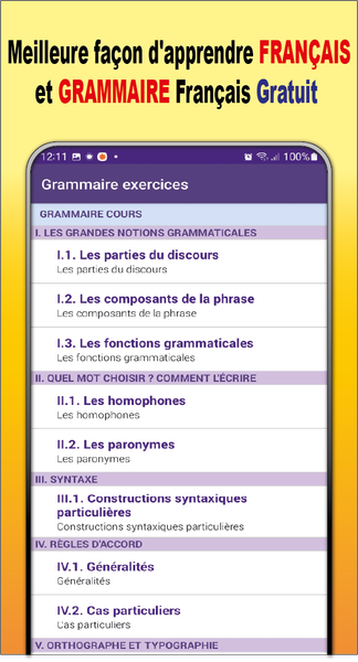 Grammaire Français + Exercices - Image screenshot of android app