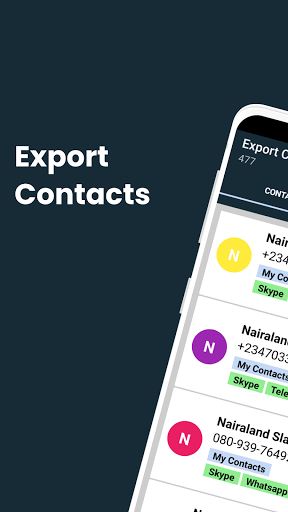Export contacts - عکس برنامه موبایلی اندروید