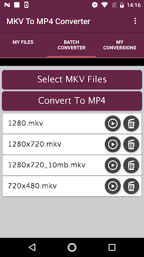 MKV To MP4 Converter - عکس برنامه موبایلی اندروید