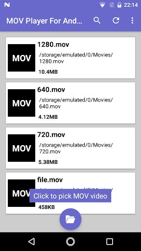 MOV Player - عکس برنامه موبایلی اندروید