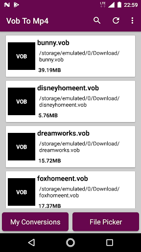 Vob To Mp4 Video Converter - عکس برنامه موبایلی اندروید