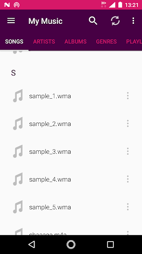 WMA player for android - Image screenshot of android app