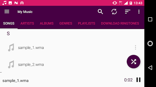 WMA player for android - Image screenshot of android app