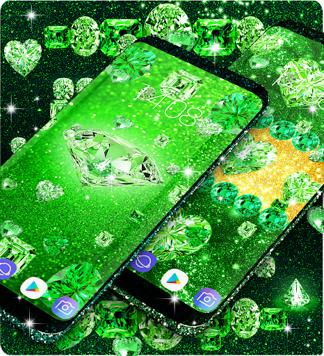 Green diamond shiny wallpapers - Image screenshot of android app