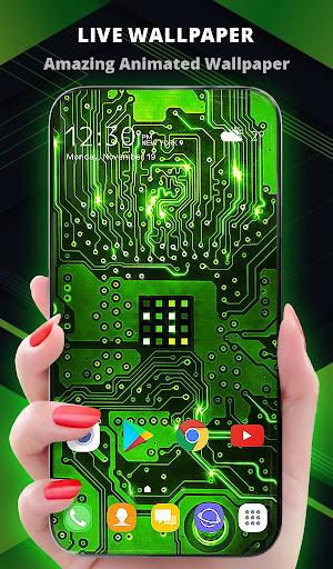 Cyber Green Wallpaper Keyboard - Image screenshot of android app